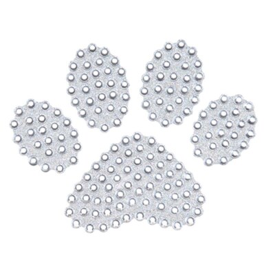 Insten Paw White Diamante Bling Crystal Decoration Sticker 4 x 3