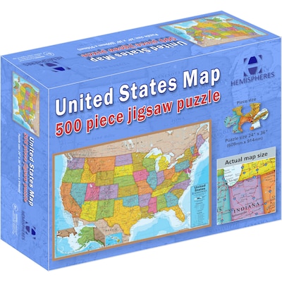 Round World Products USA Puzzle, 24 Height, 36 Width, 500 Pieces (RWPHMP02)
