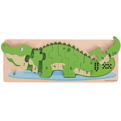 BigJigs Toys Crocodile Number Puzzle, Grade PreK-K (BJTBJ029)