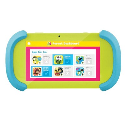 Ematic PBS Playtime Pad PBSKD12 7" Kids Tablet, 1GB RAM, Android 6.0 Marshmallow, Blue/Green