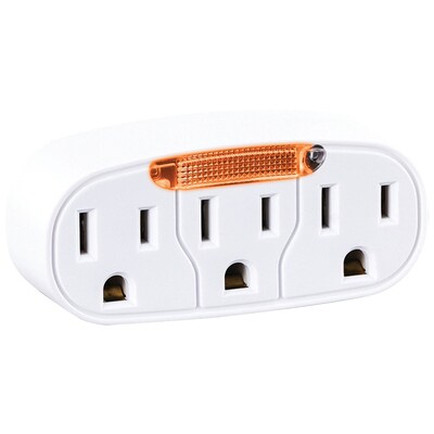 CyberPower® GT300L 1875 W NEMA 5-15P to NEMA 1-15R Guide Light Wall Tap, White