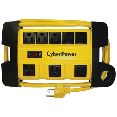 CyberPower 6 Cord 8-Outlet Heavy-Duty Power Strip, Yellow (CYBDS806MYL)