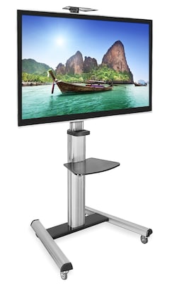 Mount-It! 2-Shelf Mobile TV Cart Height Adjustable for 32"-70" Displays (MI-875)