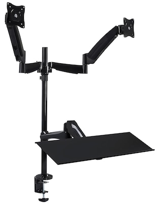 Mount-It! Standing Desk Converter, Tall Stand-Up Workstation with Dual Monitor Mount, Height Adjustable Standing Desk (MI-7922)