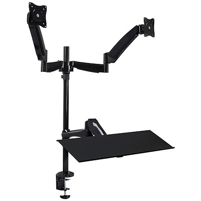 Mount-It! Standing Desk Converter, Tall Stand-Up Workstation with Dual Monitor Mount, Height Adjustable Standing Desk (MI-7922)
