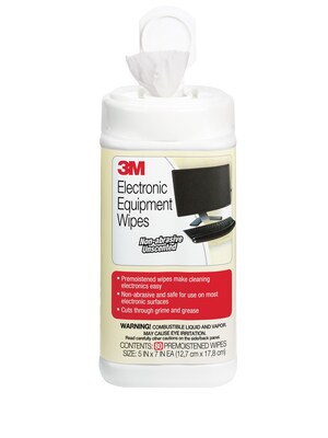 3M Electronic Equipment Cleaning Wipes, Unscented, Non-abrasive, Safe For Most Surfaces, 80 Wipes (C