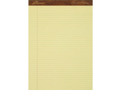 Ampad Gold Fibre Notepads, 8.5 x 11.75, Narrow Ruled, Canary, 50 Sheets/Pad, 12 Pads/Pack (TOP 20-