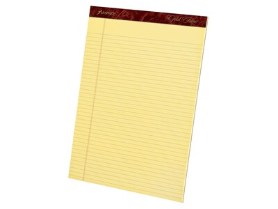 Ampad Gold Fibre Notepads, 8.5" x 11.75", Narrow Ruled, Canary, 50 Sheets/Pad, 12 Pads/Pack (TOP 20-022)