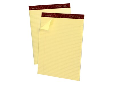 Ampad Gold Fibre Notepads, 8.5" x 11.75", Narrow Ruled, Canary, 50 Sheets/Pad, 12 Pads/Pack (TOP 20-022)