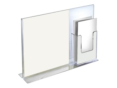 Azar Displays Double-Foot Sign Holder, 8.5W x 11H, Clear, 2/Pack (252053)