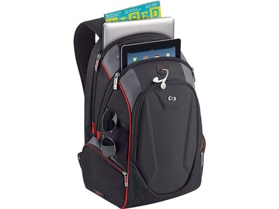 Solo New York Force Launch Backpack, Solid, Black/Red/Gray (ACV711-4)