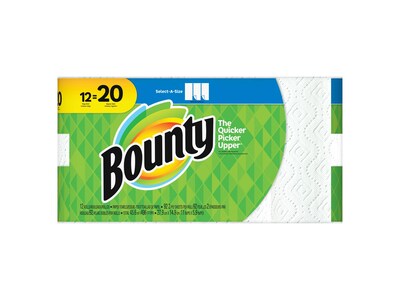 Bounty Select-A-Size Mega Kitchen Rolls Paper Towels, 2-Ply, 92 Sheets/Roll, 12/Pack (74868/95022)