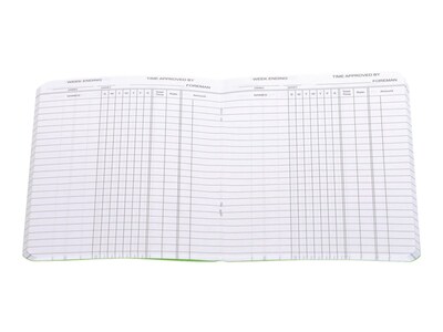 Wilson Jones Foreman's Time Book, 4.25" x 6.8", Green, 36 Sheets/Book (S802)