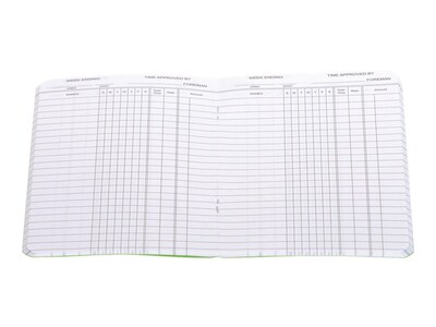 Wilson Jones Foreman's Time Book, 4.25" x 6.8", Green, 36 Sheets/Book (S802)