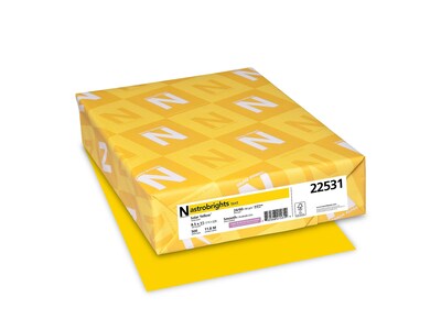 Astrobrights Multipurpose Paper, 24 lbs, 8.5" x 11", Solar Yellow, 500/Pack (22531)