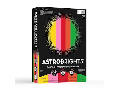 Astrobrights Colored Cardstock, 8.5 x 11, 65 lbs Vintage 5-Color Item#  21003