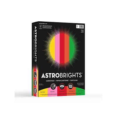 Astrobrights Vintage Cardstock Paper, 65 lbs, 8.5" x 11", Assorted Colors, 250/Pack (21003/22003)