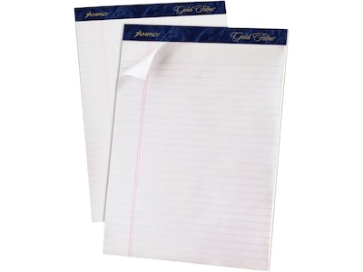 Ampad Gold Fibre Notepads, 8.5 x 11.75, Wide Ruled, White, 50 Sheets/Pad, 12 Pads/Pack (TOP 20-070