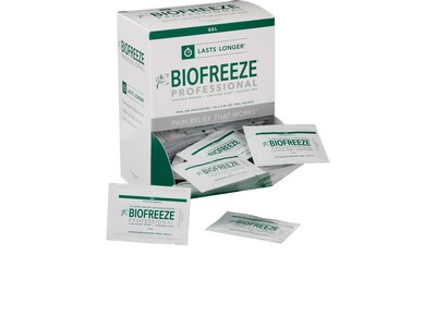 BIOFREEZE® Professional Pain-Relieving Gel Products, 100 3mL Single-Use Packets Dispenser