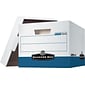Bankers Box R-Kive® Heavy-Duty FastFold File Storage Boxes, Lift-Off Lid, Letter/Legal Size, White/Blue, 4/Carton (0724303)
