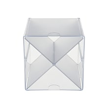 Deflect-O Cube 4 Compartment Stackable Plastic Compartment Storage, Clear (350201)