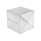 Deflect-O Cube 4 Compartment Stackable Plastic Compartment Storage, Clear (350201)