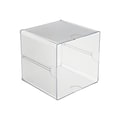 Deflect-O Cube 1 Compartment Stackable Plastic Compartment Storage, Clear (350401)