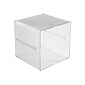 Deflect-O Cube 1 Compartment Stackable Plastic Compartment Storage, Clear (350401)