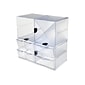 Deflect-O Cube 1 Compartment Stackable Plastic Compartment Storage, Clear (350401)