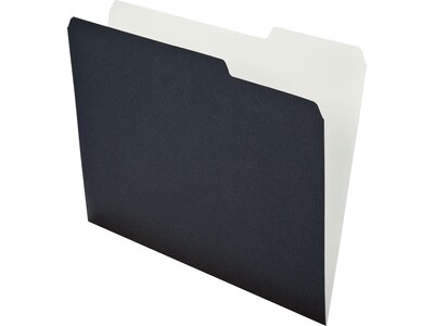 Ampad Envirotec 100% Recycled File Folders, 3 Tab, Letter Size, Black, 50/Pack (16101)