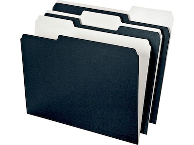 Ampad Envirotec 100% Recycled File Folders, 3 Tab, Letter Size, Black, 50/Pack (16101)