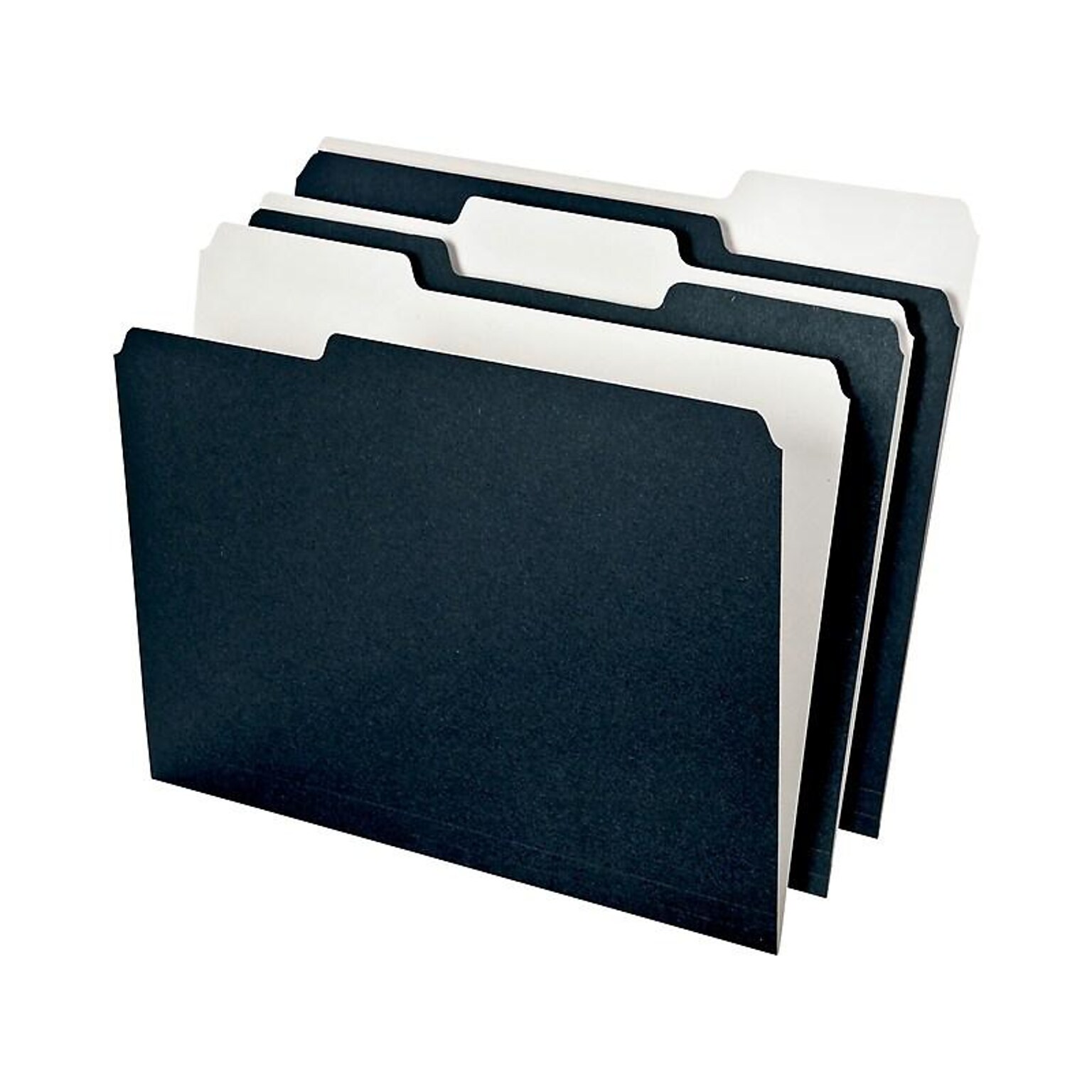 Ampad Envirotec 100% Recycled File Folders, 3 Tab, Letter Size, Black, 50/Pack (16101)