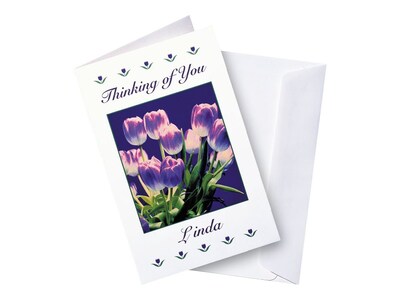 Avery Half-Fold Greeting Cards with Envelopes, 5.5" x 8.5", Matte White, Inkjet, 20/Pack (03265)