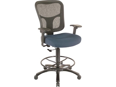 Tempur-Pedic Mesh Back Fabric Drafting Stool, Navy (TP8200-NAVY)