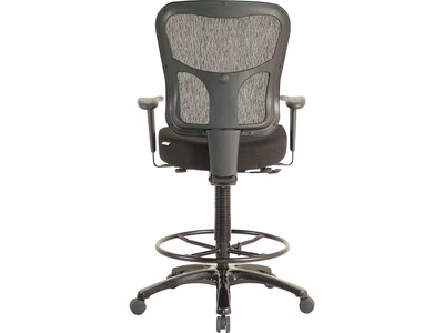 Tempur-Pedic Fabric Drafting Stool with Backrest and Footrest with Lumbar Support, Black (TP8200-BLACK)
