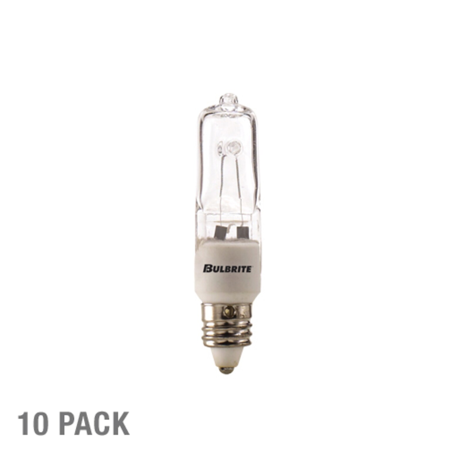 Bulbrite 100 Watt 120V Dimmable Clear T4 Halogen Mini Light Bulbs, 2900K Soft White Light, 5/Pack (860800)