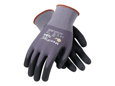 MaxiFlex Ultimate Nitrile Coated Gloves, Gray, Dozen (34-874/S)