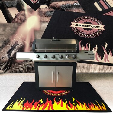 Doortex Rectangular Fire Retardant BBQ Mat, Flame 39"x48"(FR4BQ3948FL)