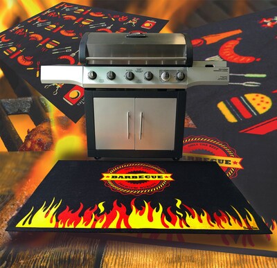 Doortex Rectangular Fire Retardant BBQ Mat, Flame 39"x48"(FR4BQ3948FL)