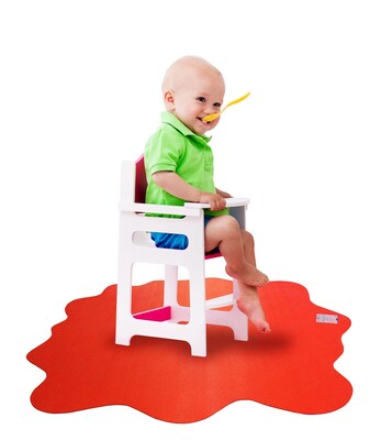 Floortex Colortex Sploshmat Multi-Purpose High Chair/Play Mat for Hard Floors, 40" x 40", Red (FC124040PRV)