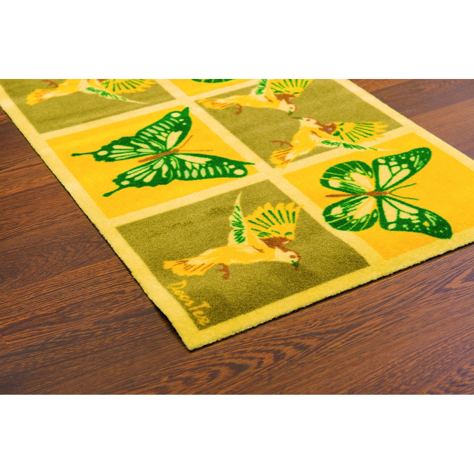 Doortex Rectangular Short  Sun Room Runner, Yellow Butterfly 20x30(FR4SR2030BY)