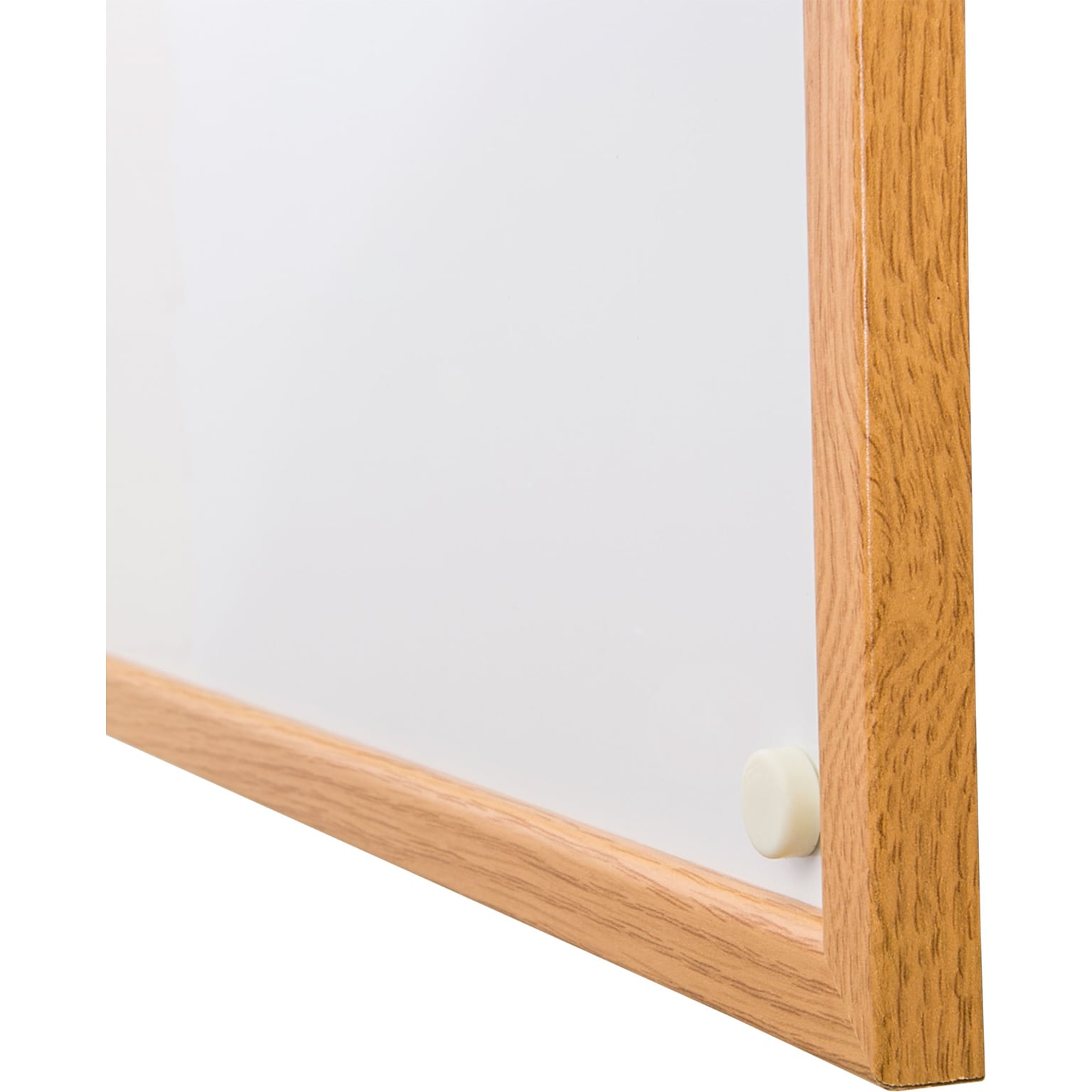 Viztex Lacquered Steel Magnetic Dry Erase Boards with Oak Effect Surround (48x36)