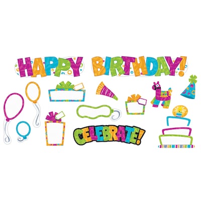 Trend Color Harmony WipeOff® Birthday Mini Bulletin Board Set, 3 Sets of 15 (T-8781BN)