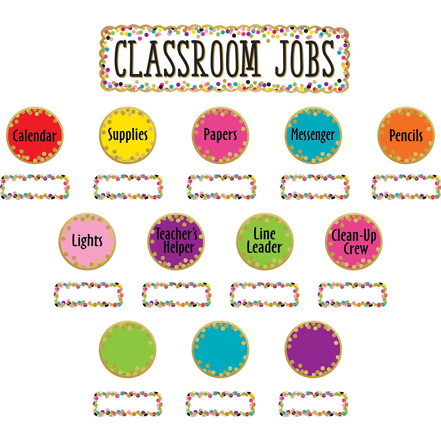 Teacher Created Resources Confetti Classroom Jobs Mini Bulletin Board Set, 3 Sets (TCR8802BN)