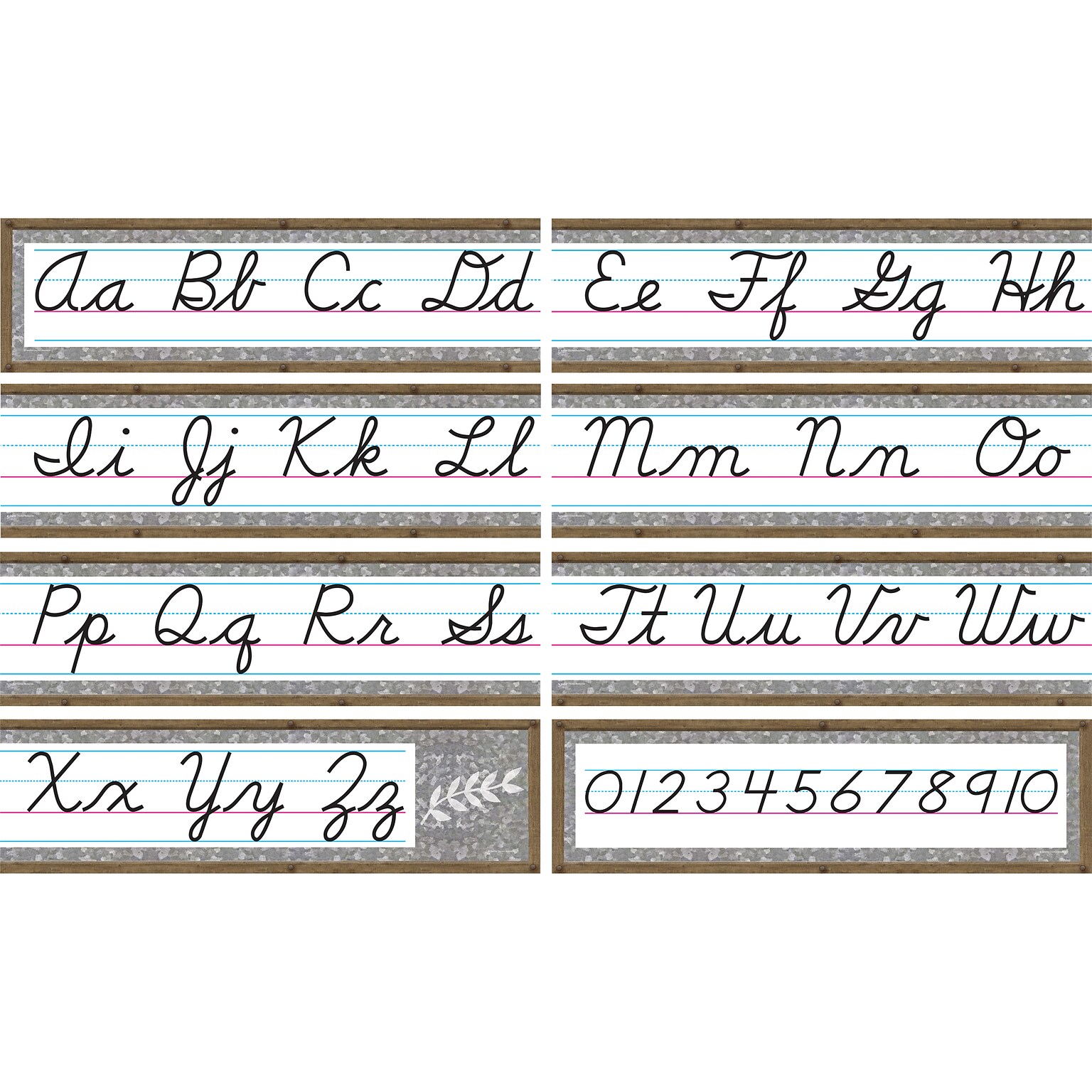 Teacher Created Resources Home Sweet Classroom Cursive Mini Bulletin Board Set, 3 Sets of 8 (TCR8884BN)