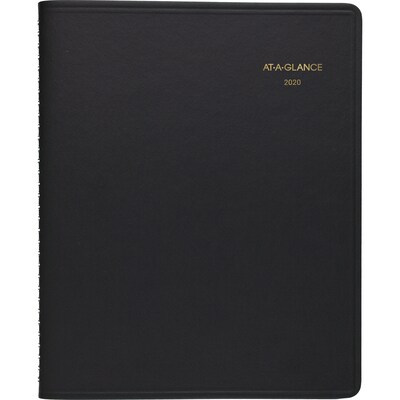 2020 AT-A-GLANCE 8-1/2 x 11 24-Hour Daily Appointment Book / Planner, Black (70-214-05-20)