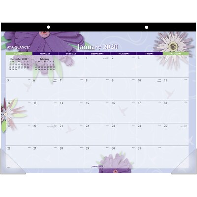 2020 AT-A-GLANCE 22 x 17 Monthly Desk Pad Paper Flowers (5035-20)