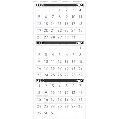 2020 AT-A-GLANCE 12 x 27 3 Month Reference Wall Calendar Contemporary (PM11X-28-20)