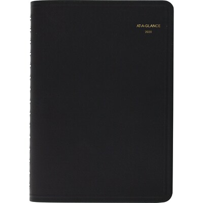 2020 AT-A-GLANCE 5 1/2 x 8 1/2 Daily Appointment Book / Planner Black (70-207-05-20)