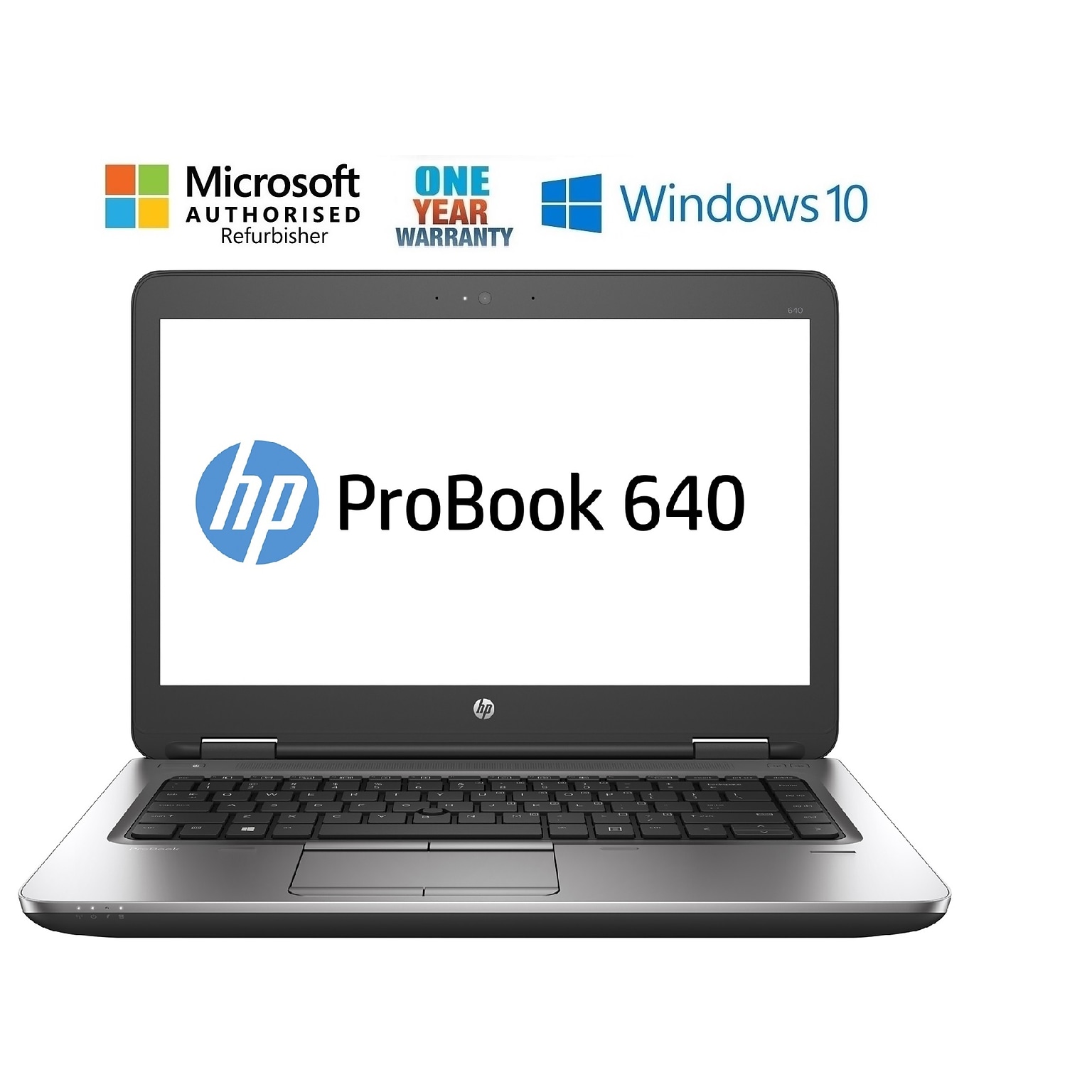 HP ProBook 640 G2, 14 Refurbished Laptop, Intel i5 6300U 2.4 GHz Processor, 8GB Memory, 128GB SSD, Windows 10